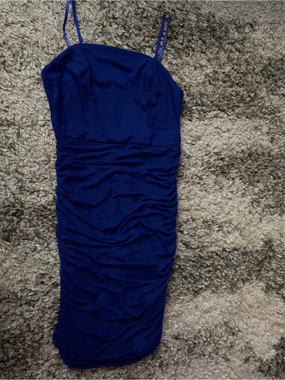 Royal Blue Ruched Bodycon Dress - Picture 2 of 4